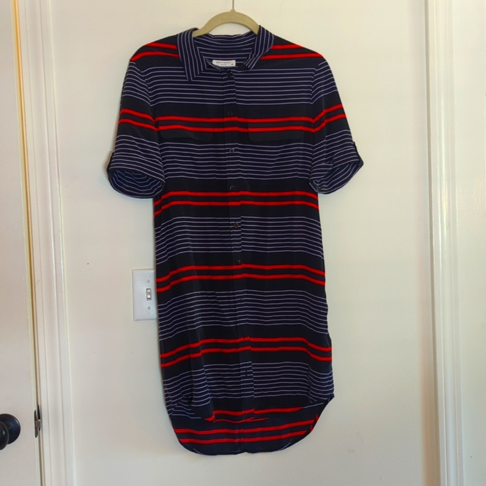 Silk Equipment Short Sleeve Shirtdress Sz S
